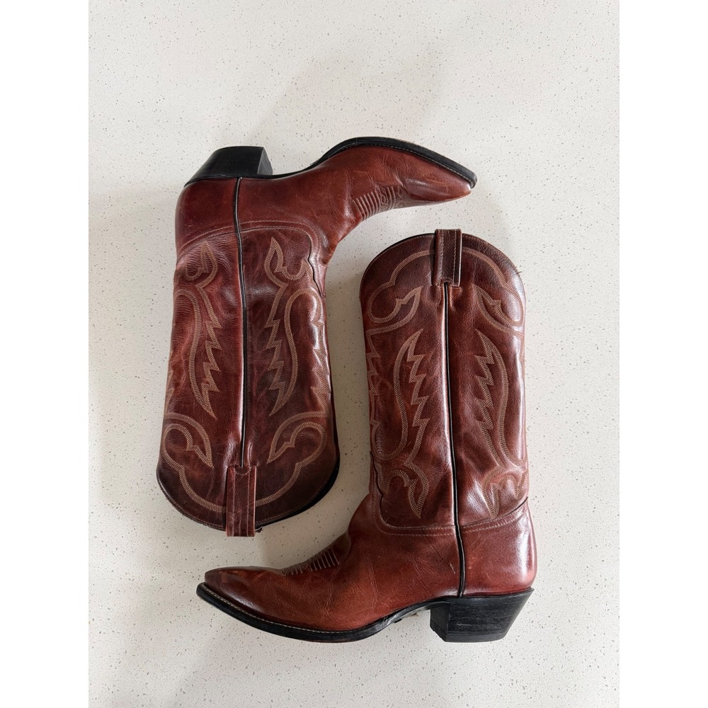 Tony Lama Boots Womens Size 9 M Brown Leather Western Cowboy 1039L